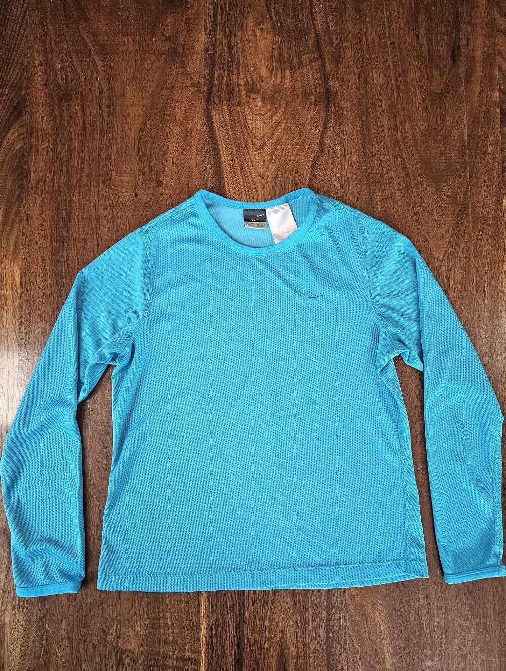 Nike Women's Dri-Fit Long Sleeve Aqua Blue Activewear Top Size Medium